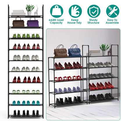 10-Tier Shoe Rack Organizer for Hallways and Closets