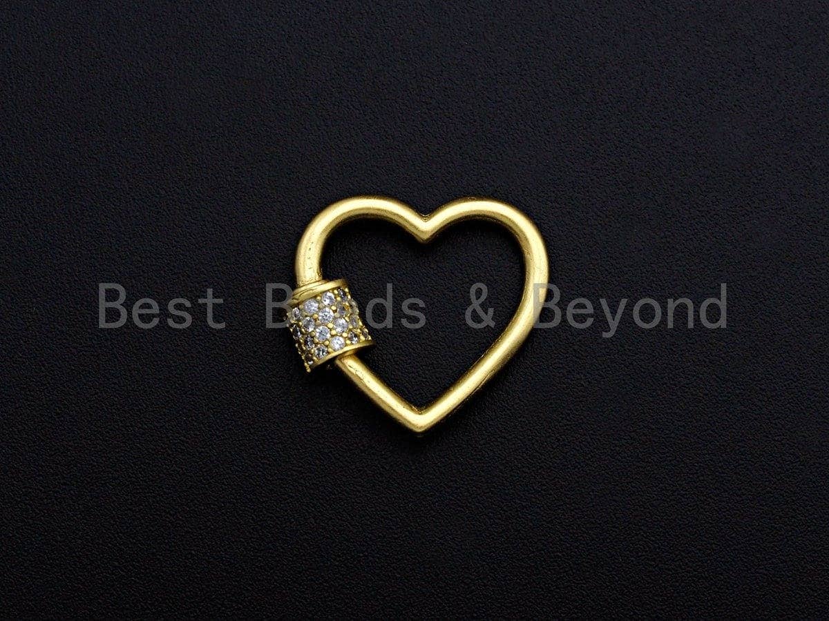 Clear CZ Micro pave Heart Shape Clasp, CZ Pave Heart Clasp,