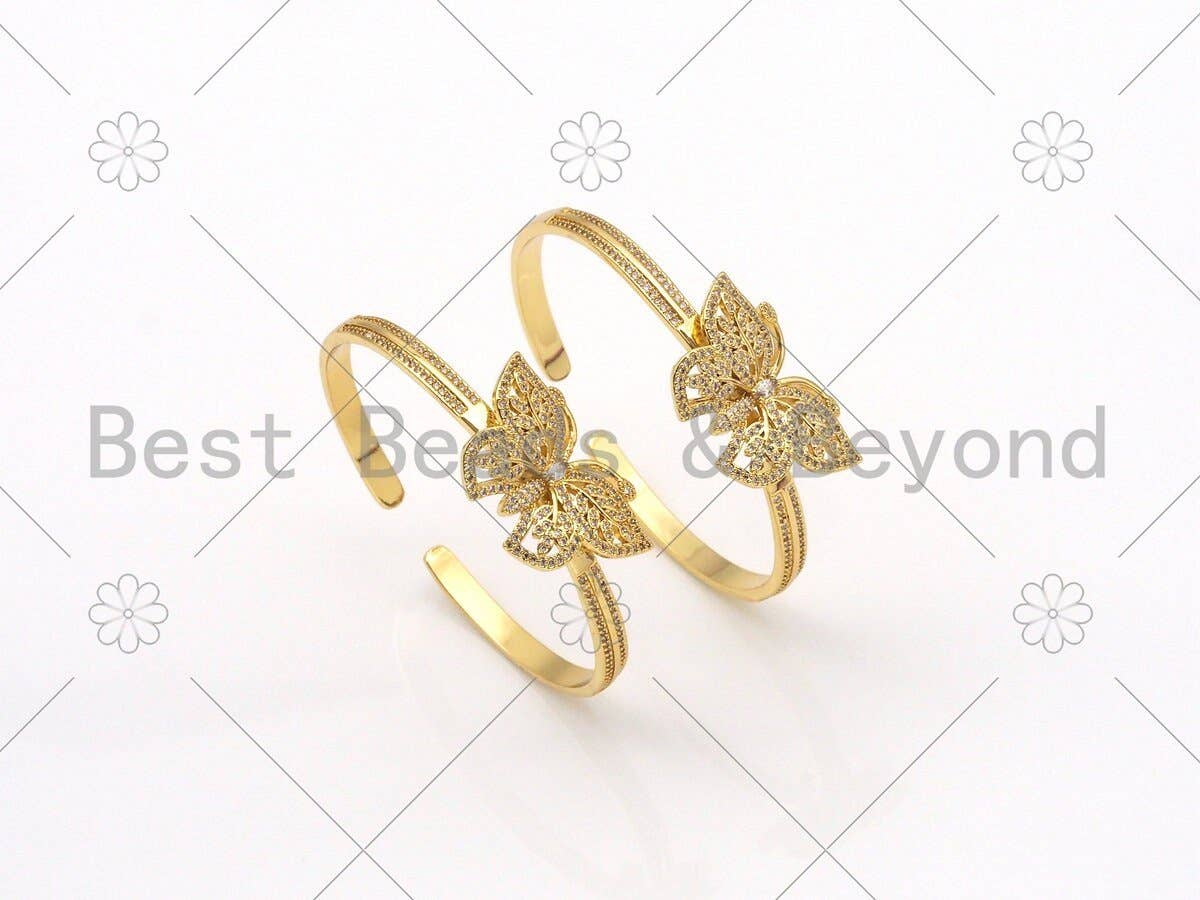 CZ Micro Pave Butterfly Bracelet, Sku#LD143