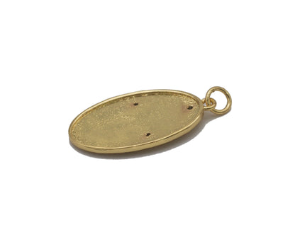 Turquoise Stone Lady On Oval Charm, Sku#L699