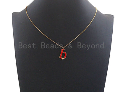 Enamel pave alphabet letter, Alphabet Charms, Initial Alphabet Letters, Custom Naming Pendants, Initial Letter b Pendant,13x23mm,sku#B124
