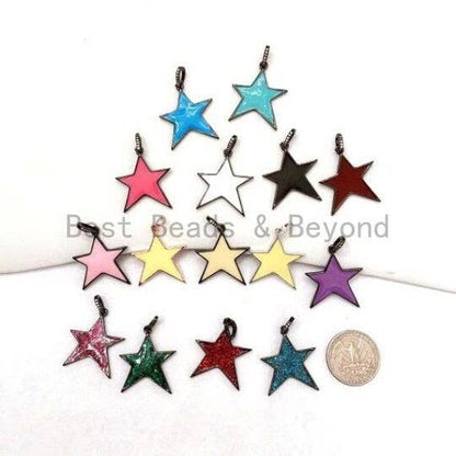 Enamel Colorful Star Charms, Enamel Oil drop Star Pendant, F593S