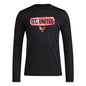 adidas Mens Size Long Sleeve Pre-Game T-Shirt Black/D.C. United X-Large Tall