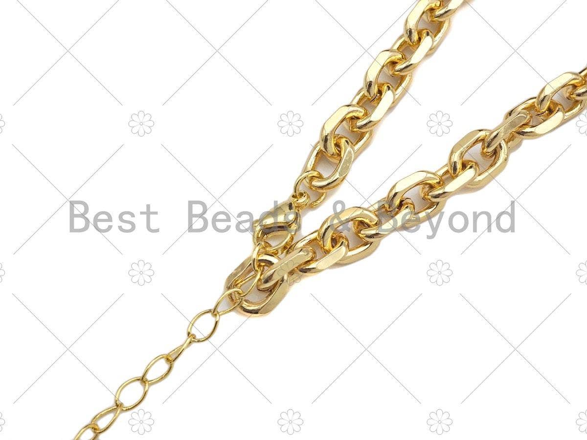 18" Gold Filled Chunky Oval Link Chain Necklace, sku#LD18