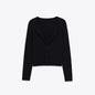 Elegant Floral Lace-trimmed Faux Two-piece Long-sleeve Top With Buttons