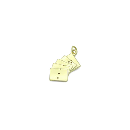 Clear CZ Gold Silver Poker Card Charm Pendant,Sku#A487