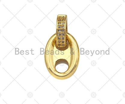 CZ Micro Pave Soda Tab Charm, Gold Silver Soda Pull-tab Earring Charm/Necklace Pendant, Micro Pave Soda Cap, 12x17mm, sku#LK220