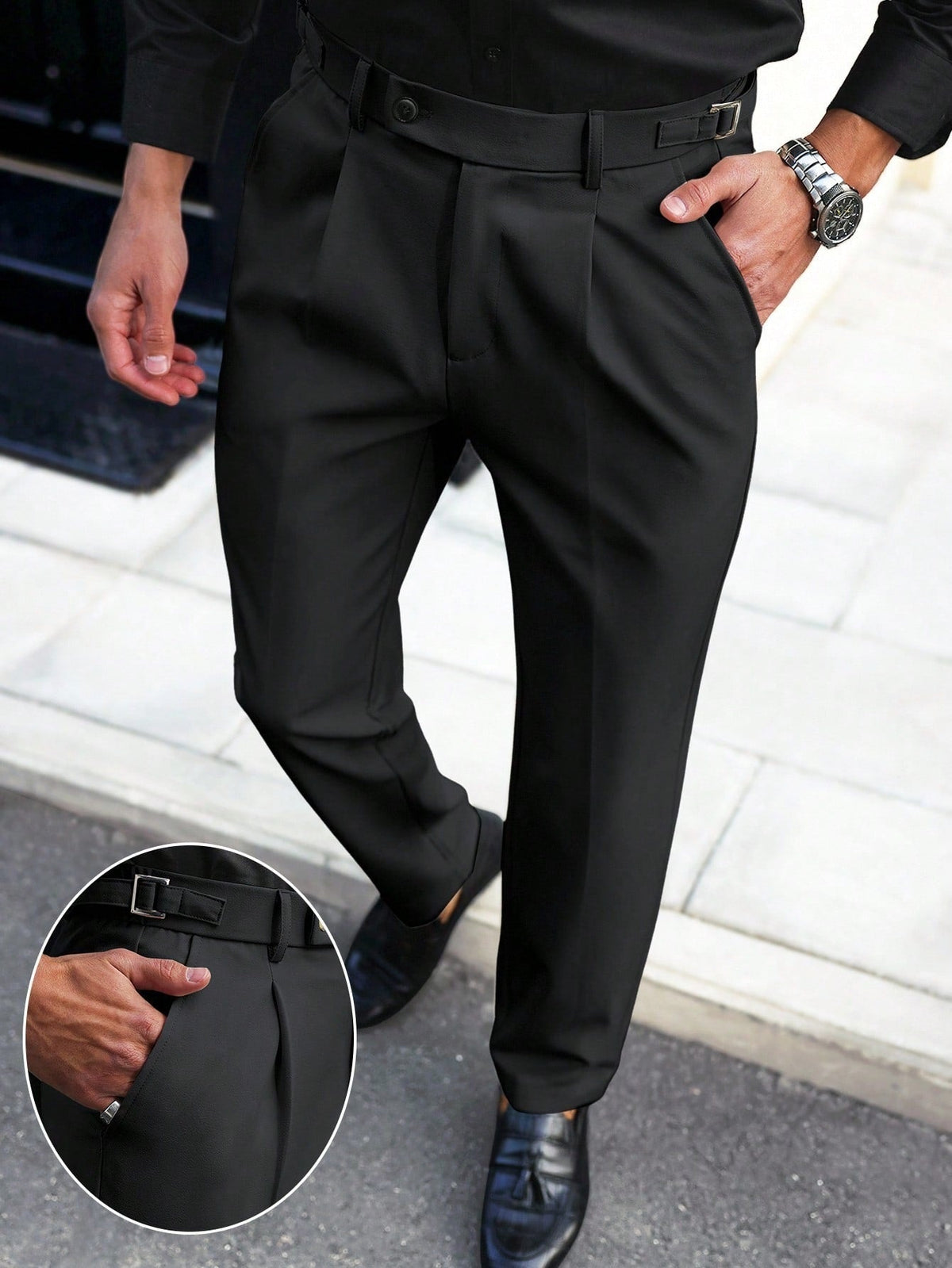 Mens American-style Straight-leg Business-casual Trousers