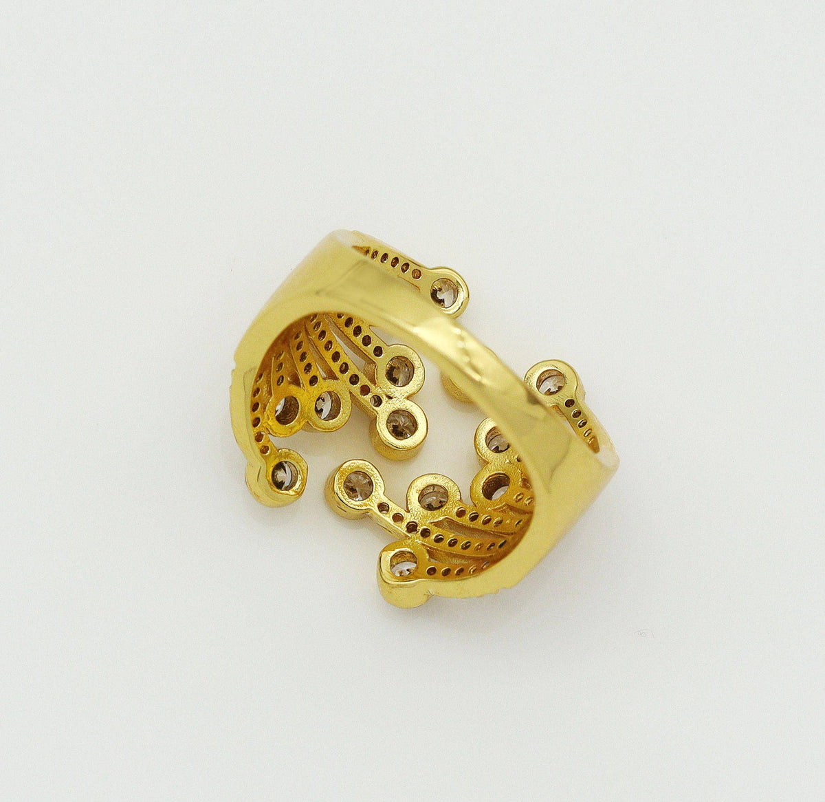 CZ Flower Open Ring, Sku#JL109