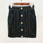 Fashion Heavy Industry Eyelet Rope Slim-fit Leather Coat Suit Jacket