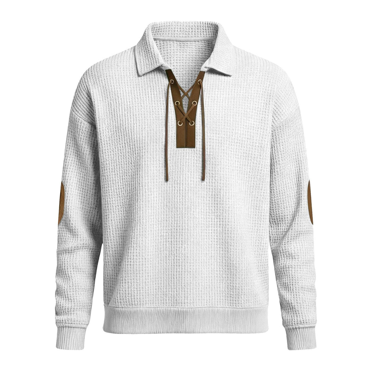 Mens Fashion Solid-Color Long-Sleeve Loose-Fit Sweatshirt