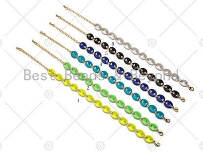 Enamel Hand Made Oval Anchor / Mariner Chain Bracelet, E520