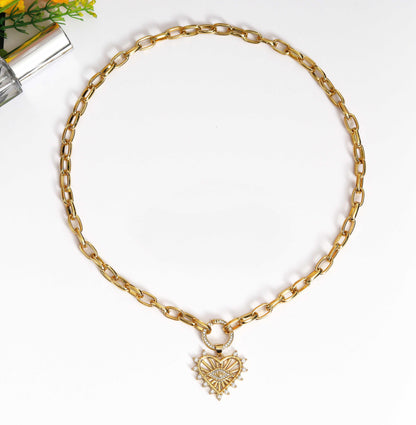 Paperclip Chain Necklace with many charm choice, sku#CL21