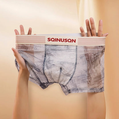 Mens Ice Silk Mesh Underwear Antibacterial And Breathable Boxer Briefs