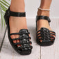 Closed-Toe Hollow Woven Sandals