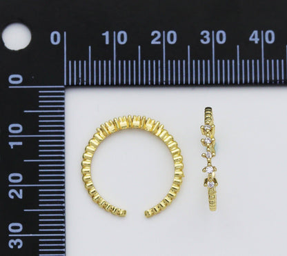 CZ  Thin Adjustable Ring, Sku#LD250