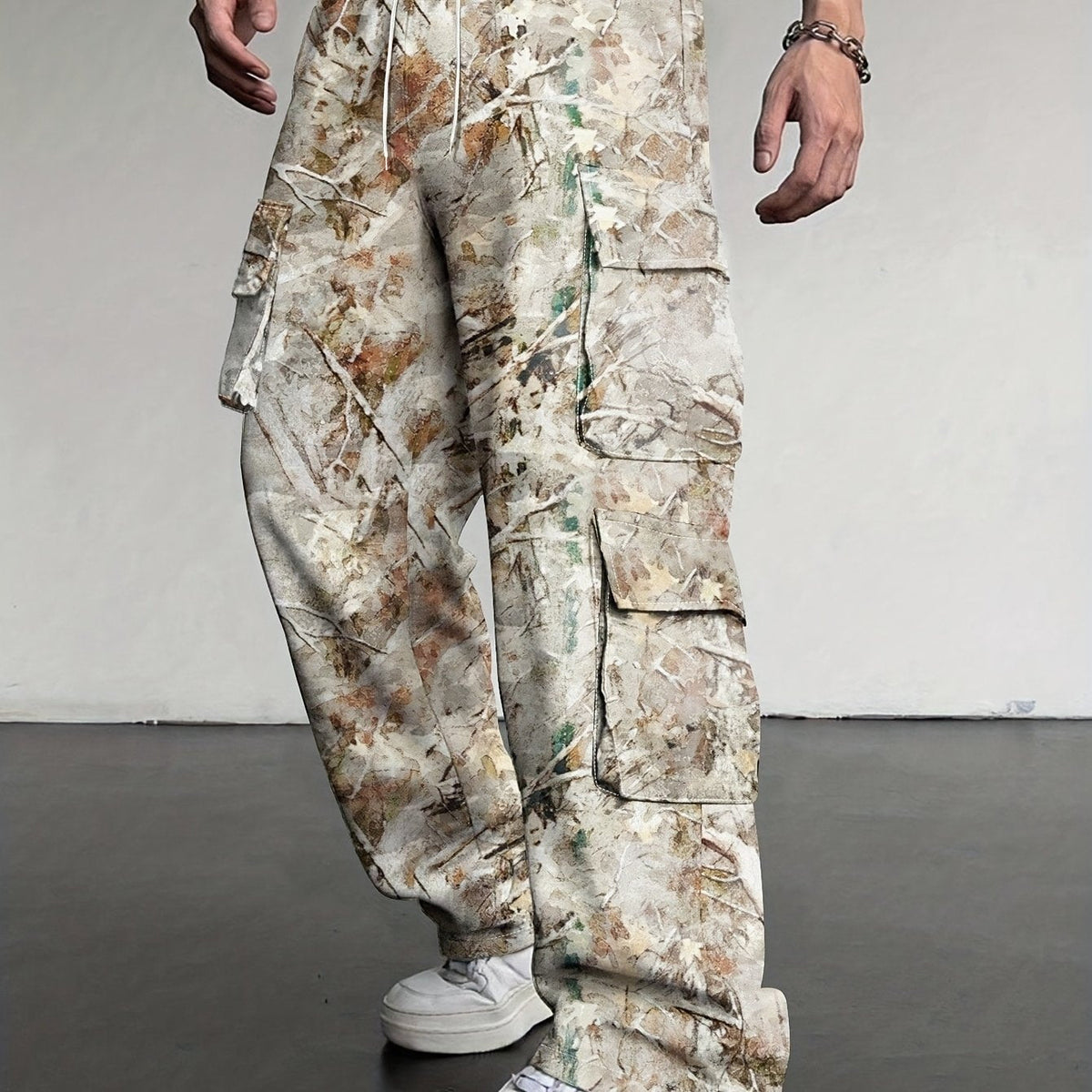 Mens Loose Fit Work Pants With A Drawstring