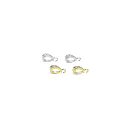 Silver CZ Pave Bail, Charm Holder, Sku#A244