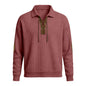 Mens Fashion Solid-Color Long-Sleeve Loose-Fit Sweatshirt