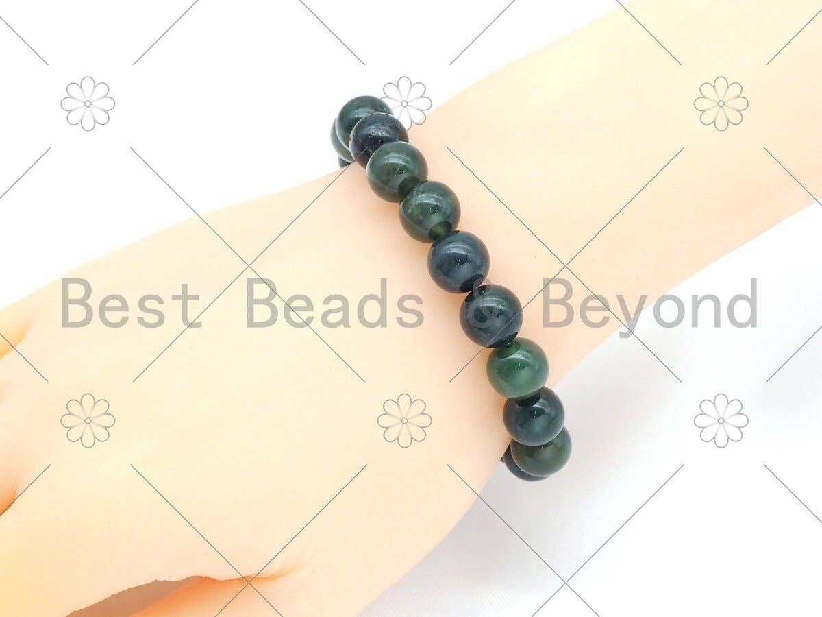 Natural Moss Agate/Indian Agate Stretchy Bracelet