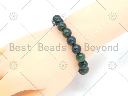 Natural Moss Agate/Indian Agate Stretchy Bracelet