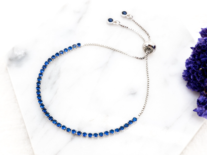 Dainty Cobalt Blue CZ Bracelet, p47