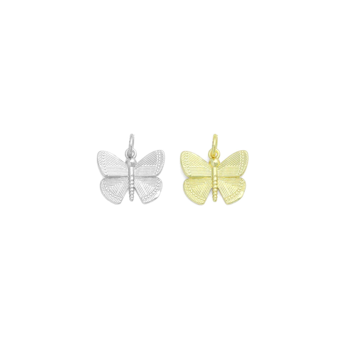 Gold Silver Cute Butterfly Shape Charm Pendant, Sku#A466