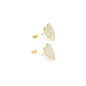 White Pearl Heart Earrings, Sku#LD611
