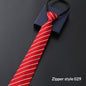 Mens Business Formal Zipper Tie With Blue Stripes