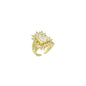 Baguette CZ Rectangle Center Statement Adjustable Ring, Sku#LK1069