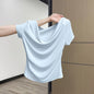 Ruffled Neckline T-shirt That Subtly Reveals Your Collarbone For A Pure Yet Alluring Look