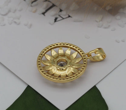 CZ Sunflower Charm, Sku#LK637