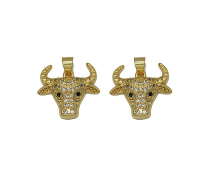 Gold Pave Ram Charm, Sku#LD303