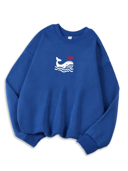 Womens Casual Sweatshirt With Print Cozy Hoodie For Fall Soft Wool Blend