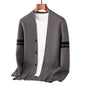 Fall Winter Men Long-sleeved Sweater Coat Thickened Blended Jacquard