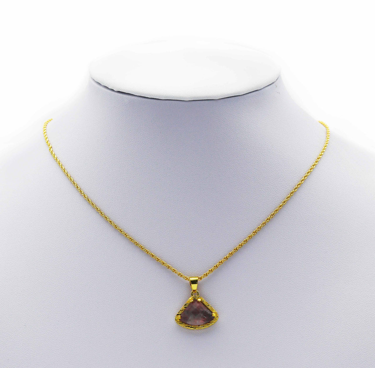 Gemstone Fan shape Charm, Sku#LY10
