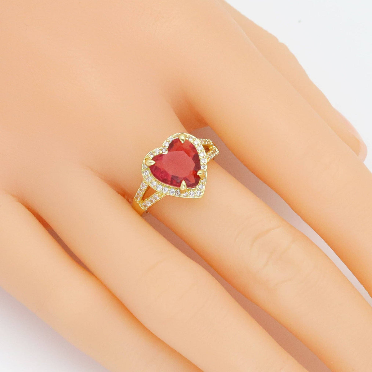 Big Fuchsia Pink Heart CZ Statement Adjustable Ring, Sku#A317