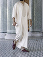 Ethnic Style Loose Casual Embroidery White Muslim Robe