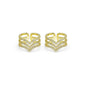 Gold CLear CZ Waveline Adjustable Ring, Sku#LD446