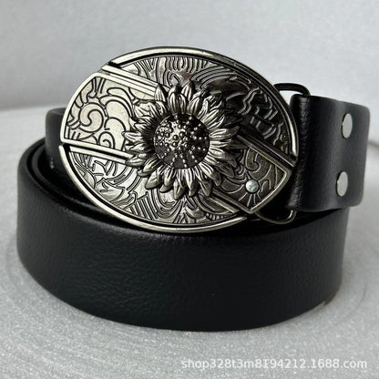 Smooth Buckle For Self-defense Trendy Punk-style Belt Buckle With A Distinctive Look