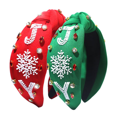 Christmas Snowflake Headband Rhinestone & Pearl