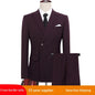 Mens Versatile Double-breasted Business-casual Suit