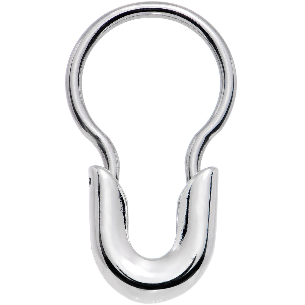 16G 5/16 Safety Pin Stainless Steel Septum Ring