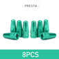 Aluminum Alloy Bike Valve Caps | 8-Piece Pack for Presta and Schrader Valves