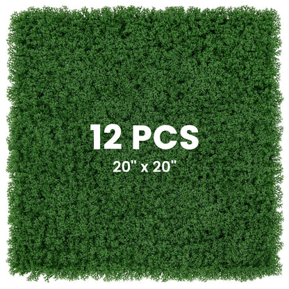 12 Pieces 20 x 20 inches Artificial Grass Wall Panels for Garden Yard Balcony