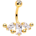 Clear Gem Gold PVD Fancy Chandy Chandelier Belly Ring