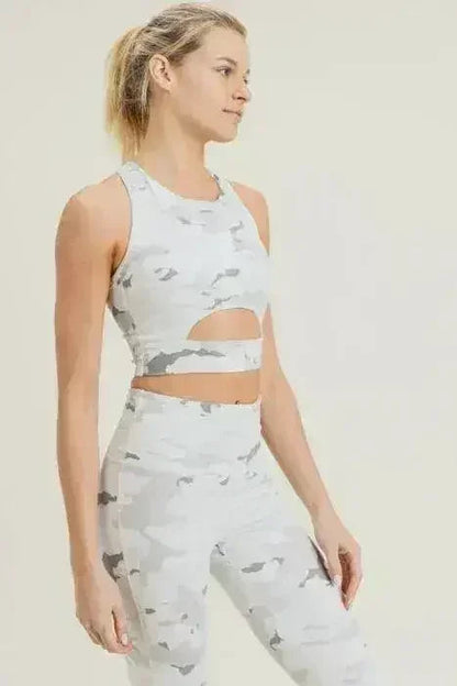 Snow Camo Sport Crop Top