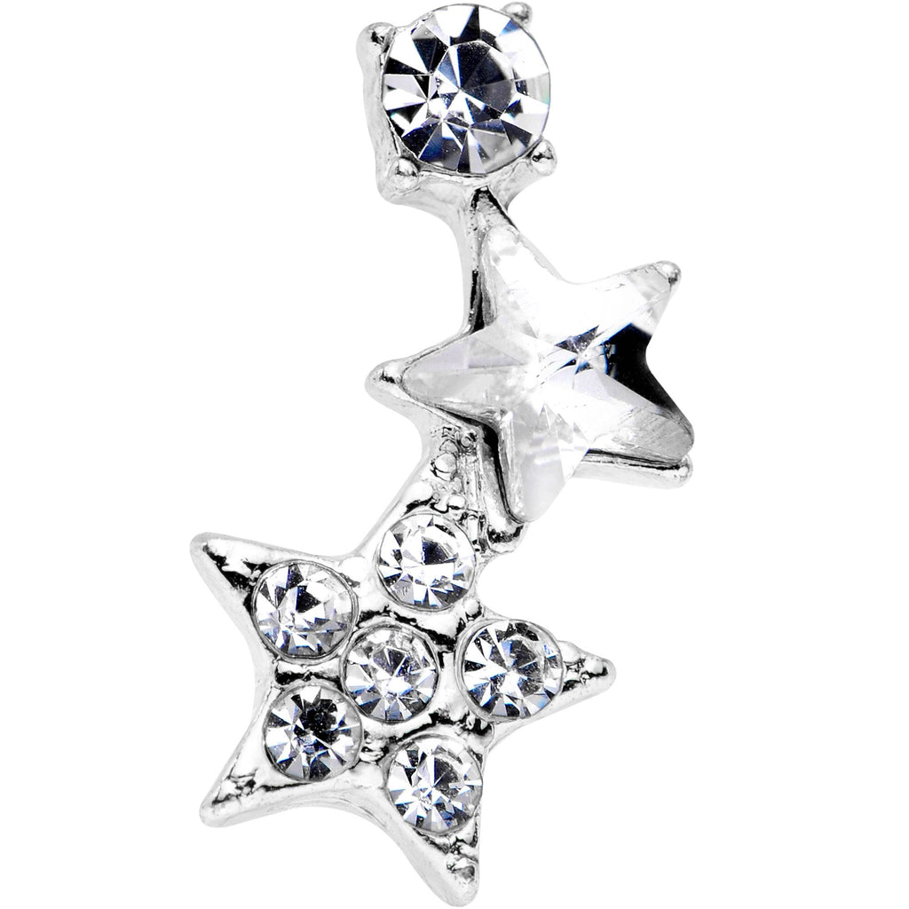 18G 1/4 Clear Gem Star Cartilage Tragus Earring