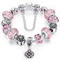 Austrian Crystal And Murano Beads Bracelet With Flower Charm