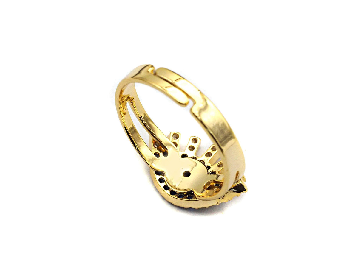 CZ Evil Eye With Long Eyelash Adjustable Ring, SKu#X14